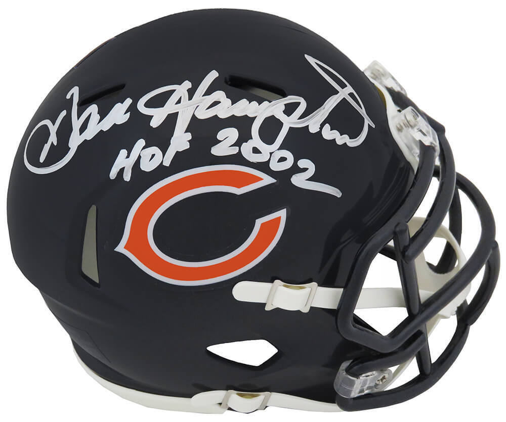 Dan Hampton Signed Chicago Bears Riddell Speed Mini Helmet w/HOF 2002 – (SS COA)