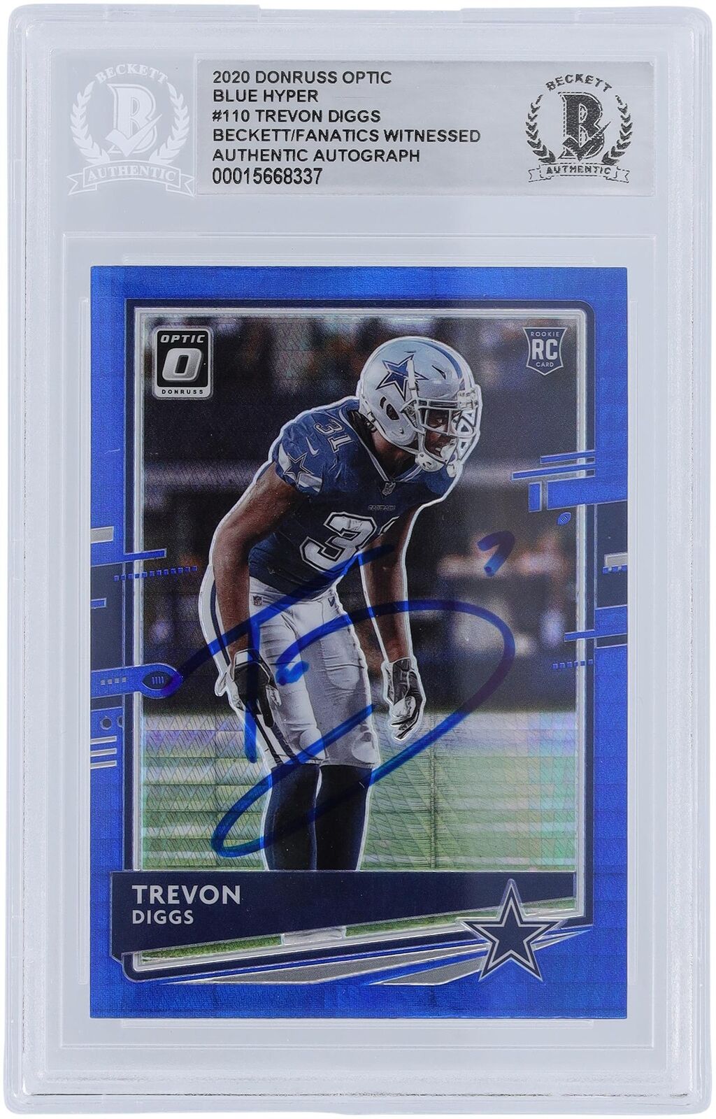 Autographed Trevon Diggs Cowboys Football Slabbed Rookie Card